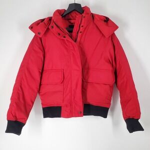 Everlane The ReNew Heavyweight Bomber Puffer Coat in Red Size Medium B9